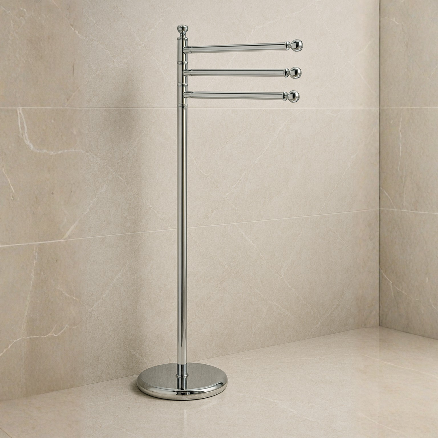 Freestanding Towel Rack with 3 Swivel Arms - C8