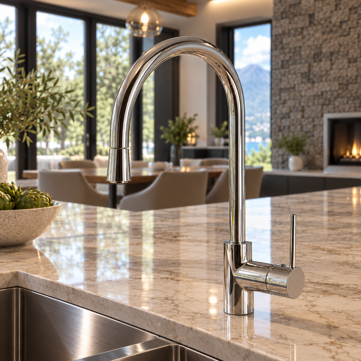 Luxury Kitchen Faucet with Pull-Out Spray - C7