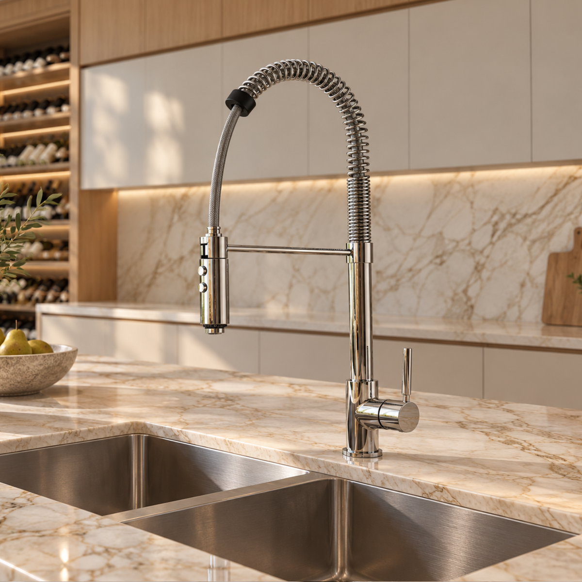 Kitchen Faucet With Pull Down Sprayer, Swivel Spout, and Pre-rinse - C2