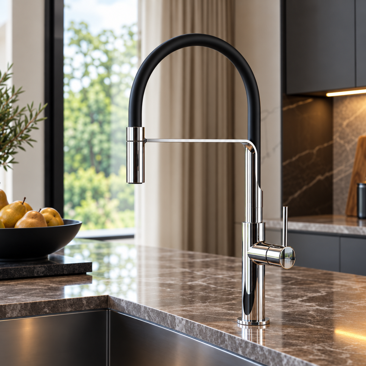 Luxury Kitchen Faucet with Pull-Down Spray - C12