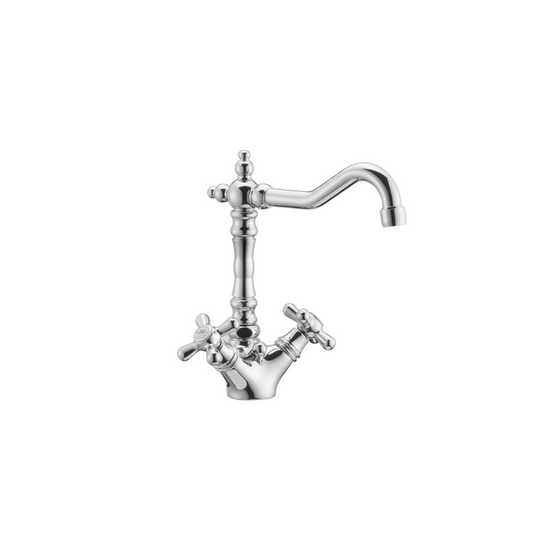 single hole bathroom sink faucet in traditional style